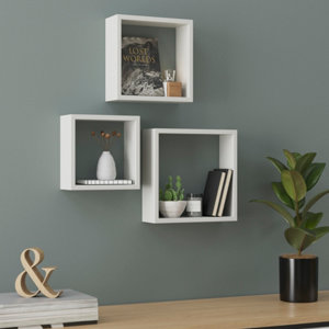 Lot de 3 cubes blanc 30 cm "Rabella"