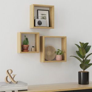 Lot de 3 cubes imitation bois 30 cm "Rabella"