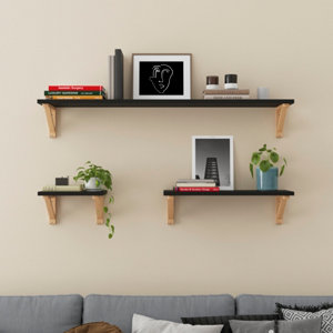 Tablette noire 60 cm x Ep. 18 mm "Rabella"