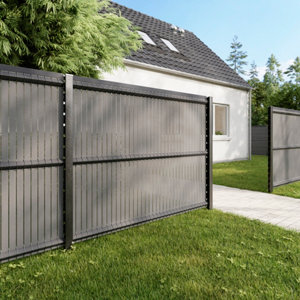 Panneau grillage rigide gris Louga – H. 153 cm