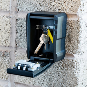 Coffre-fort à clés noir combinaison 4 chiffres métal 13,2 x 9,8 x 6,3 cm