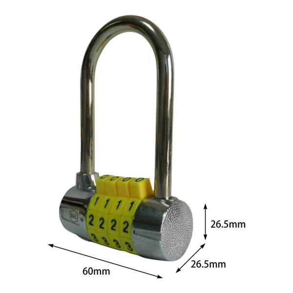 Cadenas à Combinaison 5 Chiffres – Anse En U 198 Mm – Acier Trempé – 100 000 Combinaisons – Pour Vélo, Moto, Portail