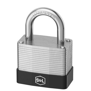 Cadenas à combinaison réinitialisable acier plastifié argent noir 6,45x4x2,5 cm