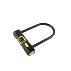 Antivol en U à combinaison acier trempé pvc noir 19 cm x 11,5 cm