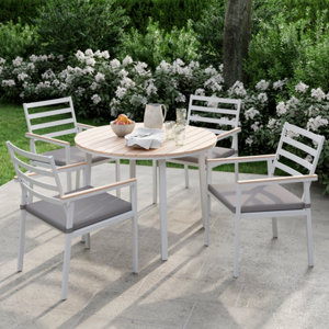 Table en aluminium et plateau contre-plaqué 102 x H. 75 cm "Polywood Azalis"