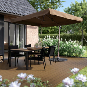 Parasol déporté marron "Asara" L. 200 x l.300 cm