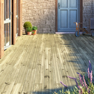 Lame de terrasse "Lemhi" pin vert L. 2,4 m x l. 14,4 x EP. 2,7 cm