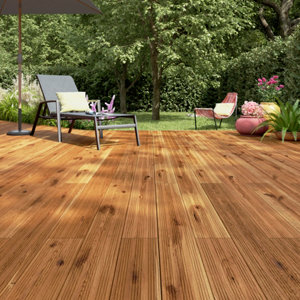 Lame de terrasse "Lemhi" pin brun L. 2,4 m x l. 14,4 x EP. 2,7 cm