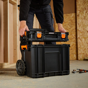 Trolley + organiseur métal et plastique 35 kg - H. 59 x L.56,5 x l. 56,5 cm