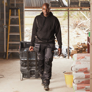 Sweat à capuche noir LEERDAM XL en polaire