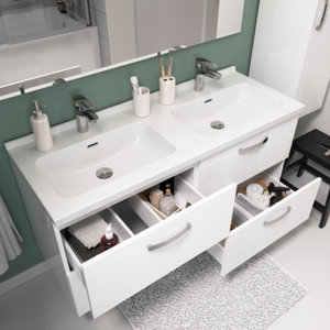 Plan vasque céramique "Aruna" L. 121 x P. 46,7 cm