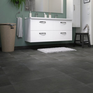 Carrelage de sol intérieur "Malo" gris anthracite - l. 30,5 x L. 30,5 cm