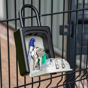 Coffre-fort à clés aluminium gris noir 12 x 9 x 4 cm verrouillage 4 chiffres