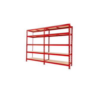 Étagère métal  10 tablettes L. 200 x H. 192 x P. 45 cm rouge