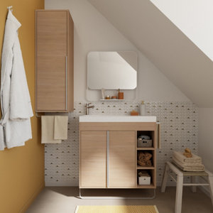 Vasque en résine blanc satin ODALIA 80,4 x 9,7 x 36,2 cm