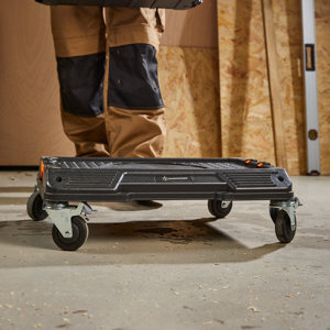 Chariot roulant noir 55,7x43,7x16,4 cm, 4 roulettes pivotantes, charge 100 kg