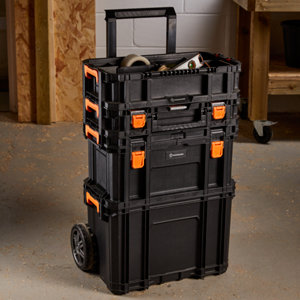 Boîte à outils trolley 4 en 1 en plastique 47 L - L. 37,3 x l. 56,5 x H. 99 cm