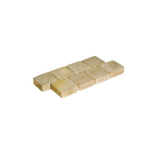 Pavé carré sable vieilli 10 x 10 cm. Ép. 3,4 cm.