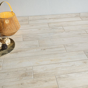 Carrelage de sol intérieur "Alicia" blanc - l. 15 x L. 90 cm