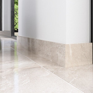 Plinthe pour carrelage de sol intérieur "Tobias" beige - l. 7 x L. 48 cm