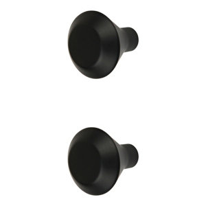 2 boutons de cuisine ronds 3cm noir mat