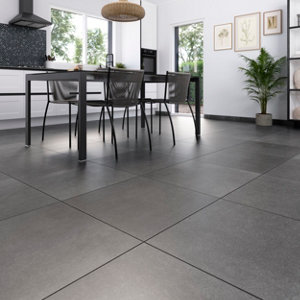 Carrelage de sol intérieur "Jano" gris - l. 60 x L. 60 cm