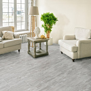 Carrelage de sol intérieur "Tiago" gris - l. 31 x L. 62 cm