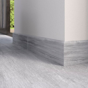 Plinthe pour carrelage de sol intérieur "Tiago" gris - l. 7,5 x L. 62 cm