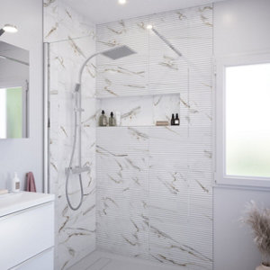 Décor mural "DALIE" blanc et doré - l.30 x L.60 cm