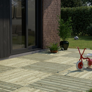 Dalle en bois vert "Davia" L. 100 x l. 100 x Ep. 61 mm