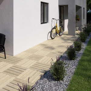 Dalle en bois vert "Durance" L. 50 x l. 50 x Ep. 3 cm