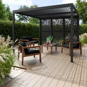 Pergola bio-climatique noire "Salixa"  3 X 3 mètres