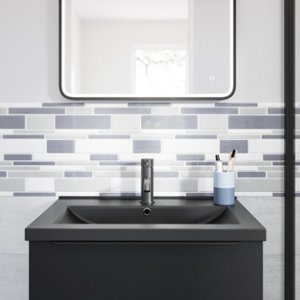 Mosaïque "PERLE" gris - l. 29,8 x L.32,5 cm.