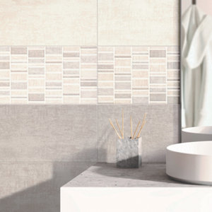 Carrelage mural "Sabio" gris - l. 20 x L. 60 cm