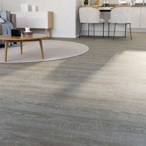 Lame PVC clipsable "Juliana" chêne blanc - L. 121,92cm x - L. 17,78cm