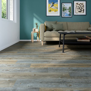 Lame PVC auto-adhésif "Polina" pécan - L. 91,4cm x - L. 15,2cm