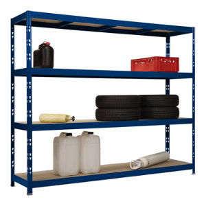 Etagère bois et métal H. 200 x L. 237 x P. 60 cm.