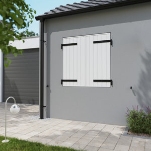 Volet battant 2 panneaux PVC blanc 125 x 120 cm