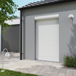 Volet roulant motorisé radio aluminium blanc 215 x 120 cm