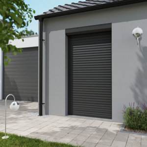 Volet roulant motorisé radio aluminium gris 225 x 120 cm