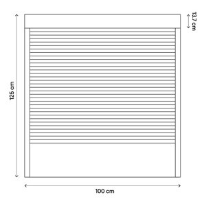 Volet roulant aluminium blanc 125 x 100 cm