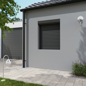 Volet roulant aluminium gris 125 x 100 cm