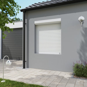 Volet roulant manuel PVC blanc 145 x 120 cm