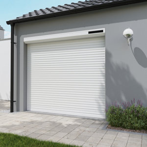 Volet roulant solaire motorisé aluminium blanc 215 x 240 cm