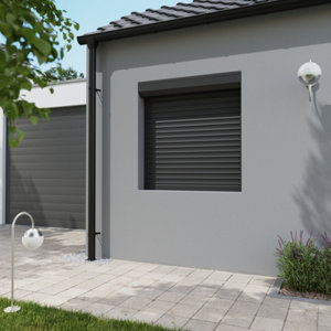 Volet roulant aluminium gris 125 x 120 cm