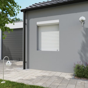 Volet roulant manuel PVC blanc 125 x 100 cm