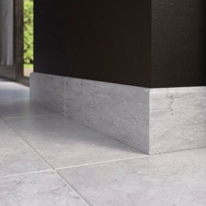 Plinthe pour carrelage de sol intérieur "Hildas" gris - l. 7 x L. 34 cm