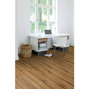 Sol stratifié à clipser marron"Sunset" AC4  L.138,3 x Larg. 19,3 cm. Ép. 8 mm.