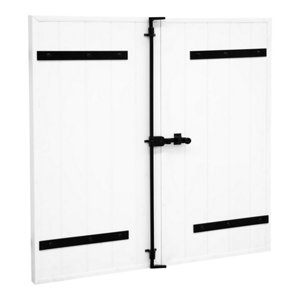 : Volet battant manuel 2 panneaux PVC blanc 145 x 120 cm