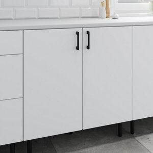 Meuble bas 2 portes "Pragma" - Blanc - L. 80 x H. 86 x P. 59 cm